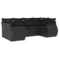 vidaXL Set de sofás de jardín 6 piezas y cojines ratán sintético negro vidaXL Set de sofás de jardín 6 piezas y cojines ratán sintético negro