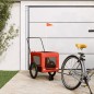 vidaXL Remolque de bicicleta mascotas hierro tela Oxford naranja negro vidaXL Remolque de bicicleta mascotas hierro tela Oxford naranja negro