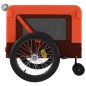 vidaXL Remolque de bicicleta mascotas hierro tela Oxford naranja negro vidaXL Remolque de bicicleta mascotas hierro tela Oxford naranja negro