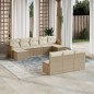 vidaXL Juego de sofás jardín con cojines beige 10 pzas ratán sintético
