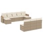 vidaXL Juego de sofás jardín con cojines beige 10 pzas ratán sintético