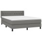 vidaXL Cama box spring con colchón tela gris oscuro 140x190 cm vidaXL Cama box spring con colchón tela gris oscuro 140x190 cm