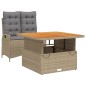 vidaXL Set comedor de jardín 2 pzas con cojines ratán sintético beige vidaXL Set comedor de jardín 2 pzas con cojines ratán sintético beige