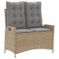 vidaXL Set comedor de jardín 2 pzas con cojines ratán sintético beige vidaXL Set comedor de jardín 2 pzas con cojines ratán sintético beige