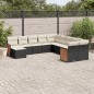vidaXL Set de sofás de jardín 11 pzas y cojines ratán sintético negro vidaXL Set de sofás de jardín 11 pzas y cojines ratán sintético negro