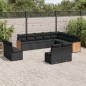vidaXL Set de sofás de jardín y cojines 12 pzas ratán sintético negro vidaXL Set de sofás de jardín y cojines 12 pzas ratán sintético negro