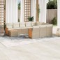 vidaXL Set de sofás de jardín 11pzas con cojines ratán sintético beige