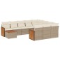 vidaXL Set de sofás de jardín 11pzas con cojines ratán sintético beige