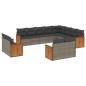 vidaXL Set de sofás de jardín 12 pzas con cojines ratán sintético gris vidaXL Set de sofás de jardín 12 pzas con cojines ratán sintético gris
