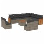 vidaXL Set sofás de jardín con cojines 13 piezas ratán sintético gris vidaXL Set sofás de jardín con cojines 13 piezas ratán sintético gris