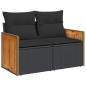vidaXL Set sofás de jardín 14 pzas con cojines ratán sintético negro vidaXL Set sofás de jardín 14 pzas con cojines ratán sintético negro