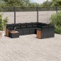 vidaXL Set de sofás de jardín 10 pzas cojines ratán sintético negro vidaXL Set de sofás de jardín 10 pzas cojines ratán sintético negro