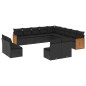 vidaXL Set de sofás de jardín y cojines 13 pzas ratán sintético negro vidaXL Set de sofás de jardín y cojines 13 pzas ratán sintético negro