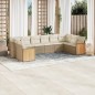 vidaXL Juego de sofás jardín con cojines beige 10 pzas ratán sintético vidaXL Juego de sofás jardín con cojines beige 10 pzas ratán sintético
