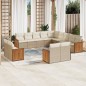 vidaXL Set sofás de jardín con cojines 13 pzas ratán sintético beige vidaXL Set sofás de jardín con cojines 13 pzas ratán sintético beige
