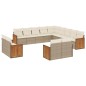 vidaXL Set sofás de jardín con cojines 13 pzas ratán sintético beige vidaXL Set sofás de jardín con cojines 13 pzas ratán sintético beige