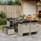 vidaXL Set comedor de jardín 9 pzas cojines ratán sintético gris claro vidaXL Set comedor de jardín 9 pzas cojines ratán sintético gris claro