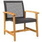 vidaXL Juego de bistro de 3 piezas ratán PE negro y madera de acacia vidaXL Juego de bistro de 3 piezas ratán PE negro y madera de acacia