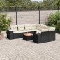 vidaXL Set de sofás de jardín 8 piezas y cojines ratán sintético negro vidaXL Set de sofás de jardín 8 piezas y cojines ratán sintético negro