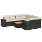 vidaXL Set de sofás de jardín 8 piezas y cojines ratán sintético negro vidaXL Set de sofás de jardín 8 piezas y cojines ratán sintético negro