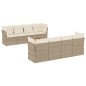 vidaXL Set de sofás de jardín 9 pzas con cojines ratán sintético beige vidaXL Set de sofás de jardín 9 pzas con cojines ratán sintético beige