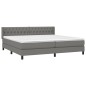 vidaXL Cama box spring con colchón tela gris oscuro 200x200 cm vidaXL Cama box spring con colchón tela gris oscuro 200x200 cm