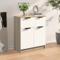 vidaXL Aparador madera contrachapada blanco y roble Sonoma 60x30x70 cm vidaXL Aparador madera contrachapada blanco y roble Sonoma 60x30x70 cm