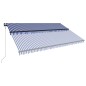 vidaXL Toldo con LED y sensor de viento azul y blanco 500x300 cm vidaXL Toldo con LED y sensor de viento azul y blanco 500x300 cm