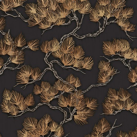 DUTCH WALLCOVERINGS Papel de pared pino negro y dorado