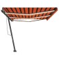 vidaXL Toldo manual retráctil con luz LED naranja y marrón 600x300 cm vidaXL Toldo manual retráctil con luz LED naranja y marrón 600x300 cm