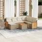vidaXL Juego de sofás de jardín con cojines beige 8 pzas ratán PE vidaXL Juego de sofás de jardín con cojines beige 8 pzas ratán PE