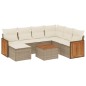 vidaXL Juego de sofás de jardín con cojines beige 8 pzas ratán PE vidaXL Juego de sofás de jardín con cojines beige 8 pzas ratán PE
