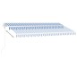 vidaXL Toldo automático LED sensor de viento azul y blanco 400x350 cm