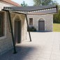 vidaXL Toldo manual retráctil con LED azul y blanco 4x3 m vidaXL Toldo manual retráctil con LED azul y blanco 4x3 m