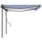 vidaXL Toldo manual retráctil con LED azul y blanco 4x3 m vidaXL Toldo manual retráctil con LED azul y blanco 4x3 m