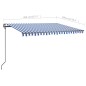 vidaXL Toldo manual retráctil con LED azul y blanco 4x3 m vidaXL Toldo manual retráctil con LED azul y blanco 4x3 m