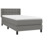 vidaXL Cama box spring con colchón tela gris oscuro 80x200 cm vidaXL Cama box spring con colchón tela gris oscuro 80x200 cm