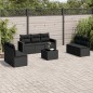 vidaXL Set de sofás de jardín 8 piezas y cojines ratán sintético negro vidaXL Set de sofás de jardín 8 piezas y cojines ratán sintético negro