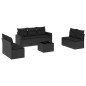 vidaXL Set de sofás de jardín 8 piezas y cojines ratán sintético negro vidaXL Set de sofás de jardín 8 piezas y cojines ratán sintético negro