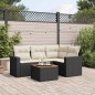 vidaXL Set de muebles de jardín 5 pzas y cojines ratán sintético negro vidaXL Set de muebles de jardín 5 pzas y cojines ratán sintético negro