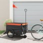 vidaXL Remolque para bicicleta hierro negro y naranja 45 kg vidaXL Remolque para bicicleta hierro negro y naranja 45 kg