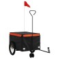 vidaXL Remolque para bicicleta hierro negro y naranja 45 kg vidaXL Remolque para bicicleta hierro negro y naranja 45 kg