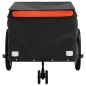vidaXL Remolque para bicicleta hierro negro y naranja 45 kg vidaXL Remolque para bicicleta hierro negro y naranja 45 kg
