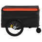 vidaXL Remolque para bicicleta hierro negro y naranja 45 kg vidaXL Remolque para bicicleta hierro negro y naranja 45 kg