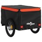 vidaXL Remolque para bicicleta hierro negro y naranja 45 kg vidaXL Remolque para bicicleta hierro negro y naranja 45 kg