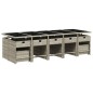 vidaXL Set comedor jardín y cojines 15 pzas ratán sintético gris claro vidaXL Set comedor jardín y cojines 15 pzas ratán sintético gris claro