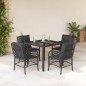 vidaXL Set de muebles jardín 5 pzas con cojines ratán sintético negro vidaXL Set de muebles jardín 5 pzas con cojines ratán sintético negro