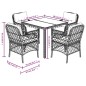 vidaXL Set de muebles jardín 5 pzas con cojines ratán sintético negro vidaXL Set de muebles jardín 5 pzas con cojines ratán sintético negro