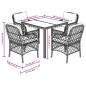 vidaXL Set de muebles jardín 5 pzas con cojines ratán sintético negro