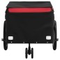 vidaXL Remolque para bicicleta hierro negro y rojo 30 kg